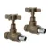 Antique Gold Straight Traditional Manual Radiator Valves (Pair) Standard 15mm