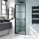 Toulon Matt Black Grid Easy Clean 6mm Pivot Shower Door 700mm