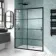 London Matt Black Grid 6mm Sliding Shower Door 1400mm