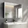 Selma Battery Operated Matt Black Illuminated LED Mirror Cabinet 700x1000mm