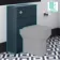 Crete Fluted Navy Blue Slimline Back To Wall Toilet Unit 500mm