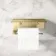 Remi Easy Fix Brushed Brass Toilet Roll Holder with Shelf