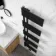 Seville Electric Matt Black Designer Flat Panel Heated Towel Rail 1600x450mm