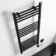 Barcelona Electric Matt Black Straight Heated Towel Rail 1200x500mm