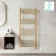 Barcelona Electric Brushed Brass Straight Heated Towel Rail 1400x600mm