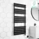 Santorini Electric Matt Black Flat Panel Heated Towel Rail 1400x600mm