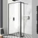 Munich Matt Black Framed 8mm Wet Room Shower Glass 900mm & 250mm Pivotal Return Panel