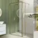 Munich Brushed Brass Framed 8mm Wet Room Shower Glass 1000mm & 250mm Pivotal Return Panel