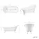 Highbury 1700mm Roll Top Slipper Bath - White Ball Feet