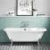 Harrow 1700mm Back To Wall Roll Top Bath - Chrome Claw Feet