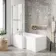 L Shaped 1500 Shower Bath & 4mm Fixed Screen with Rail - Left Handed