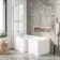 L Shaped 1600 Shower Bath & 4mm Fixed Screen with Rail - Left Handed