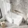 L Shaped 1500 Shower Bath with Front Panel & 4mm Fixed Screen - Left Handed