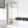 Stafford 1500x700 Round Shower Bath & 6mm Easy Clean Brushed Brass Framed Bath Screen