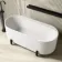Shore 1700 Matt White Freestanding Bath - Matt Black Feet