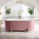 Shore 1700 Matt Pink Freestanding Bath - Gold Feet