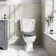 Hudson Traditional Close Coupled Toilet With Dove Grey Wooden Seat