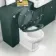 Hudson Traditional Back To Wall Toilet With Midnight Green Wooden Seat