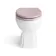 Hudson Traditional Back To Wall Toilet With Cashmere Pink Wooden Seat - Brushed Brass Hinges