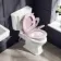 Hudson Traditional Toilet With Cashmere Pink Seat & Pedestal Basin Set - Double Tap Hole
