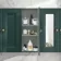 Midnight Green Wall Hung Cabinet 700x300mm - Brushed Brass Accents