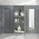 Dove Grey Wall Hung Cabinet 700x300mm - Brushed Brass Accents