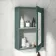 Midnight Green Mirror Cabinet 700x500mm - Brushed Brass Accents