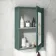 Midnight Green Mirror Cabinet 700x500mm - Brass Knurled Handles