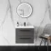 Elba Graphite Grey Wall Hung Basin Drawer Vanity 600mm - Black Accents