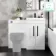 Avon Gloss White Basin Vanity and Back To Wall Unit 1000mm - Black Accents