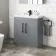 Avon Stone Grey Basin Vanity 800mm - Black Accents