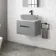 Avon Stone Grey Wall Hung Counter Top Vanity with Marble Top 600mm - Black Accents