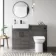 Harper Charcoal Elm Combination Vanity Basin and Aruba Toilet 1200mm - Black Accents