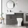 Harper Charcoal Elm Combination Vanity Basin and Atlanta Toilet 1200mm - Black Accents - Left Handed
