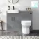 Harper Stone Grey Combination Vanity Basin with Marble Top & Miami Toilet 1000mm - Black Accents