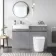 Foster Stone Grey Combination Vanity Basin and Boston Toilet 1200mm - Left Handed