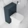 Inky Blue Slimline Back To Wall Unit and Atlanta Toilet - Black Accents