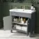 Bermuda Dove Grey Basin Vanity 800mm - Brushed Brass Accents