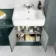 Monaco Midnight Green Combination Vanity Basin and Hudson Toilet with Wooden Seat 1500mm