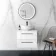 Elba Gloss White Wall Hung Drawer Vanity with Marble Top & Oval Counter Top Basin 600mm - Black Accents
