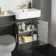Monaco Graphite Grey Combination Vanity Basin with Marble Top 1200mm (Excludes Pan & Cistern) - Brass Knurled Handles