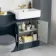 Monaco Inky Blue Basin Vanity and Back To Wall Unit 1200mm (Excludes Pan & Cistern) - Brass Knurled Handles