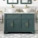 Lucia Midnight Green Double Vanity with Marble Top & Round Counter Top Basin 1200mm - Brass Knurled Handles