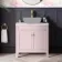 Bermuda Cashmere Pink Cabinet with Marble Top 800mm (Excludes Counter Top Basin) - Brushed Brass Accents