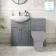 Capri Fog Grey Basin Vanity and Back To Wall Unit 1050mm (Excludes Toilet) - Chrome Handles