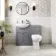 Capri Fog Grey Combination Vanity Basin and Austin Toilet 1050mm - Chrome Handles
