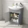 Capri Fog Grey Combination Vanity Basin and Houston Toilet 1150mm - Chrome Handles