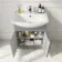 Capri Fog Grey Combination Vanity Basin and Houston Toilet 1150mm - Chrome Handles