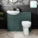 Capri Mystic Green Combination Vanity Basin and Austin Toilet 1050mm - Chrome Handles