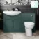 Capri Mystic Green Combination Vanity Basin and Austin Toilet 1350mm - Chrome Handles